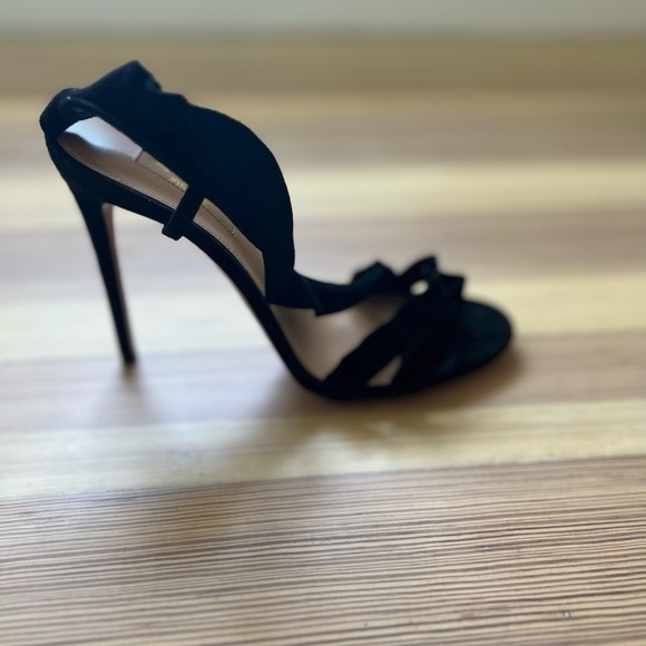 AQUAZURRA Ruffle Sandal black suede 37 NEW IN BOX - Picture 3 of 10